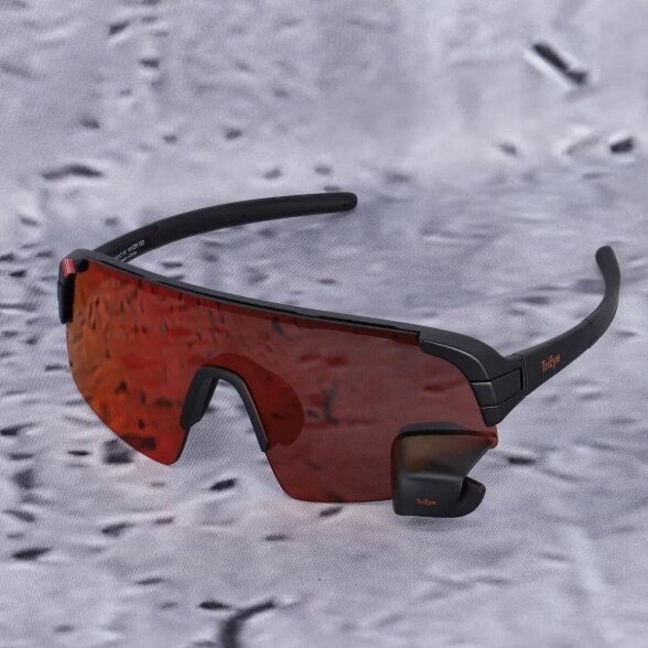 Sports glasses TriEye View Sport Revo, frame black, lens red, size M/L, cat. 3 5