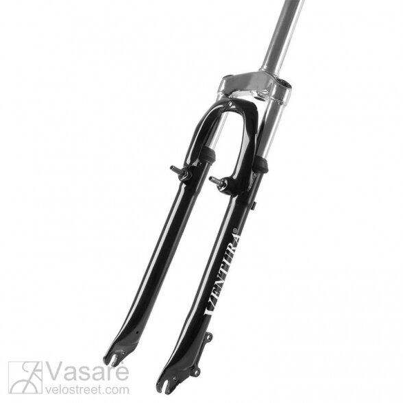 suspension fork VENTURA, 20", steel, 1", 220/130 mm, cone 27.0, for disc and V-brake, black, CP steel crown, OEM