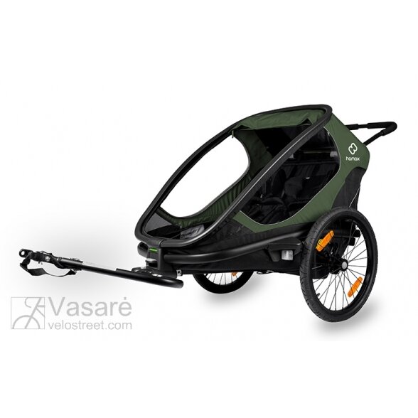 Bicycle trailer for children Hamax Outback ONE green/black 4