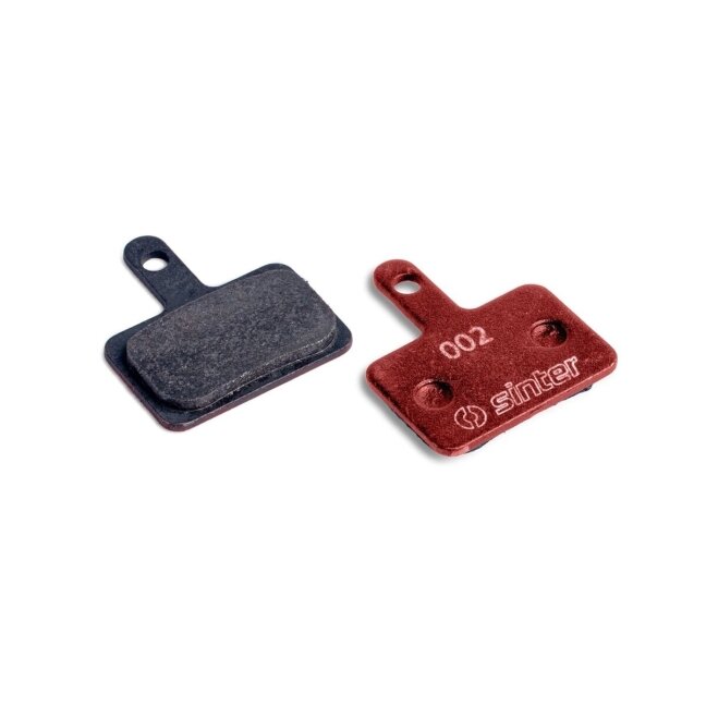 Disc brake pads Sinter 002 Shimano B, organic, MTB Standard, red, set Disc brake pads Sinter 002 Shimano B, organic, MTB Standard, red, set