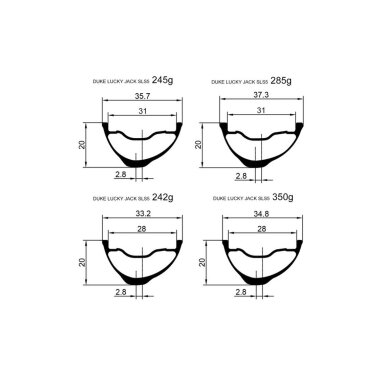 Duke Lucky Jack SLS5 6ters 29" ratų komplektas Duke Lucky Jack SLS5 6ters 29" ratų komplektas