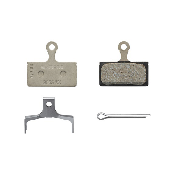 Stabdžių trinkelės G05S-RX Resin pad and spring with split pin (pair) Stabdžių trinkelės G05S-RX Resin pad and spring with split pin (pair)