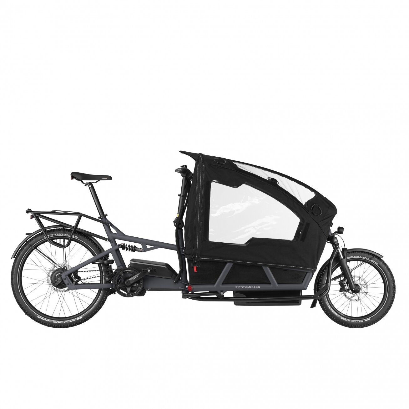 Elektrinis dviratis Riese & Müller Load4 75 Vario GX 725Wh 25km/h 3 kid seats and child cover