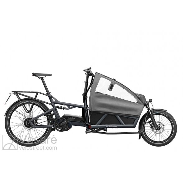 Elektrinis dviratis Riese & Müller Load 60 Vario HS 45km/h GX w high sidewalls and child cover coal grey matt