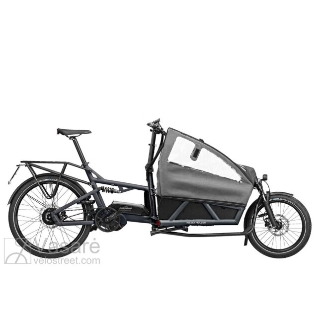 Elektrofahrrad Riese & Müller Load 60 Vario HS 45km/h GX w high sidewalls and child cover coal grey mat Elektrofahrrad Riese & Müller Load 60 Vario HS 45km/h GX w high sidewalls and child cover coal grey mat