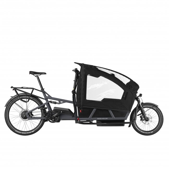 Elektrinis dviratis Riese & Müller Load4 75 Vario GX 725Wh 25km/h 3 kid seats and child cover Elektrinis dviratis Riese & Müller Load4 75 Vario GX 725Wh 25km/h 3 kid seats and child cover