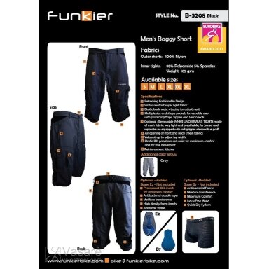 FUNKIER vyriški šortai iki kelių juodi FUNKIER vyriški šortai iki kelių juodi