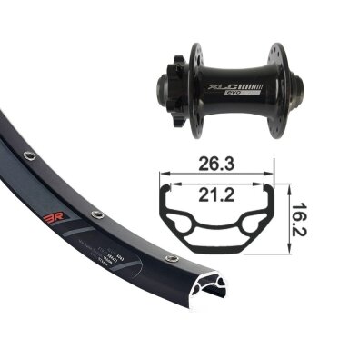 Priekinis ratas 29" XLC 6-bolt,bl.,TA 15,32h FW-A16, Rodi Black Rock DISK bl. Niro spokes(bl) Priekinis ratas 29" XLC 6-bolt,bl.,TA 15,32h FW-A16, Rodi Black Rock DISK bl. Niro spokes(bl)