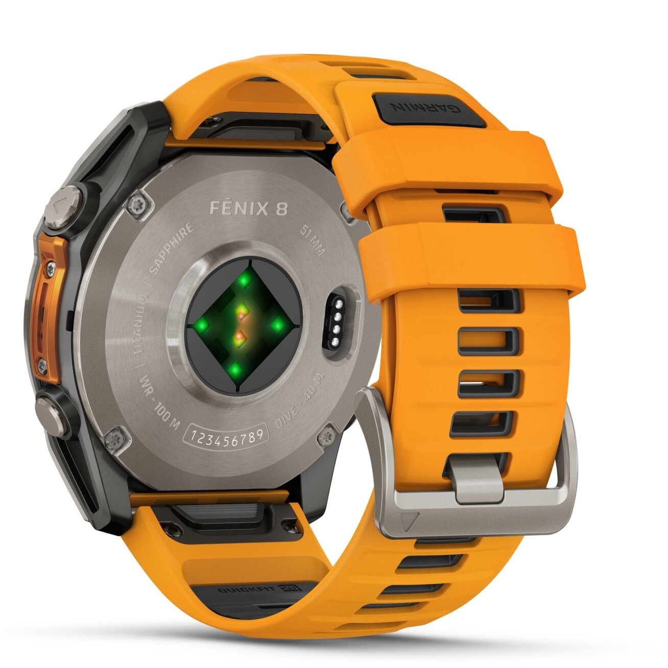 Watch Garmin fēnix® 8 – 51 mm, AMOLED Sapphire, Titanium with Spark orange/graphite silicone band 4 Watch Garmin fēnix® 8 – 51 mm, AMOLED Sapphire, Titanium with Spark orange/graphite silicone band 4