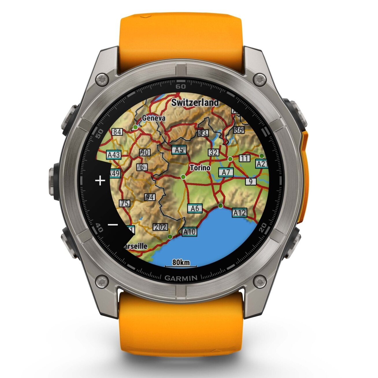 Watch Garmin fēnix® 8 – 51 mm, AMOLED Sapphire, Titanium with Spark orange/graphite silicone band 6 Watch Garmin fēnix® 8 – 51 mm, AMOLED Sapphire, Titanium with Spark orange/graphite silicone band 6