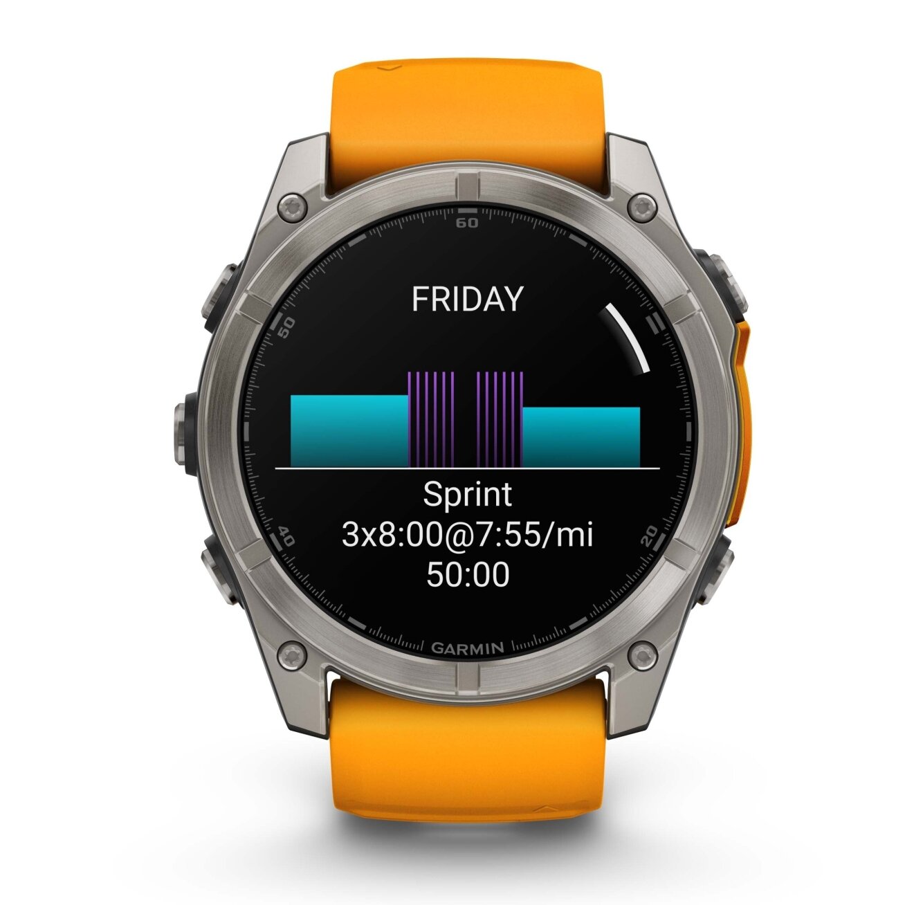 Watch Garmin fēnix® 8 – 51 mm, AMOLED Sapphire, Titanium with Spark orange/graphite silicone band 10 Watch Garmin fēnix® 8 – 51 mm, AMOLED Sapphire, Titanium with Spark orange/graphite silicone band 10