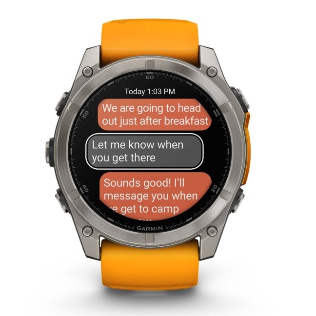Watch Garmin fēnix® 8 – 51 mm, AMOLED Sapphire, Titanium with Spark orange/graphite silicone band 13 Watch Garmin fēnix® 8 – 51 mm, AMOLED Sapphire, Titanium with Spark orange/graphite silicone band 13