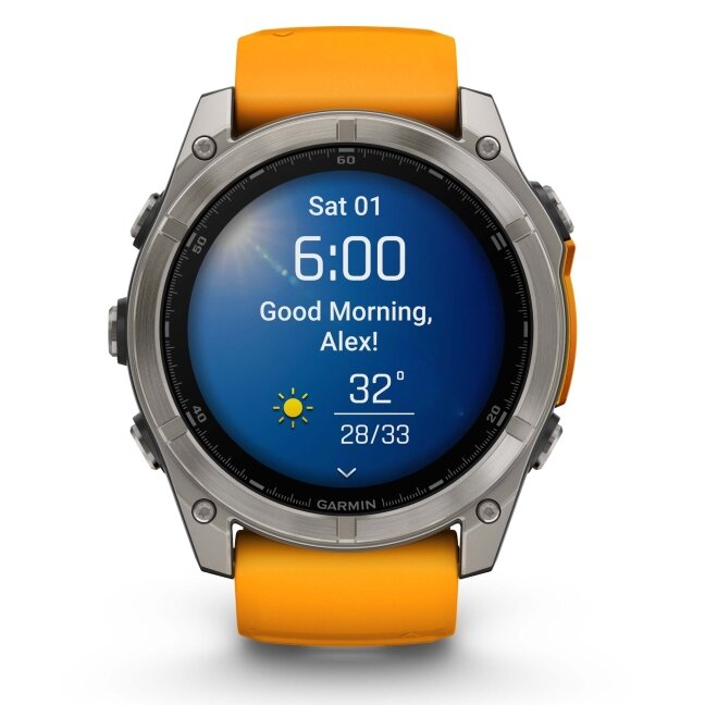 Watch Garmin fēnix® 8 – 51 mm, AMOLED Sapphire, Titanium with Spark orange/graphite silicone band 14 Watch Garmin fēnix® 8 – 51 mm, AMOLED Sapphire, Titanium with Spark orange/graphite silicone band 14