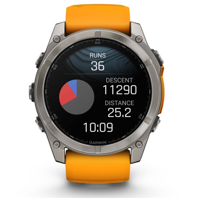 Watch Garmin fēnix® 8 – 51 mm, AMOLED  Sapphire, Titanium with Spark orange/graphite silicone band 15