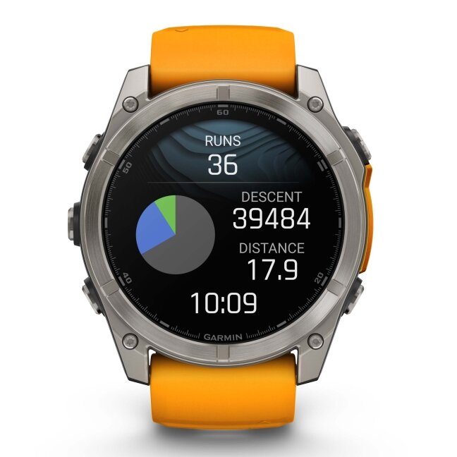 Watch Garmin fēnix® 8 – 51 mm, AMOLED Sapphire, Titanium with Spark orange/graphite silicone band 16 Watch Garmin fēnix® 8 – 51 mm, AMOLED Sapphire, Titanium with Spark orange/graphite silicone band 16