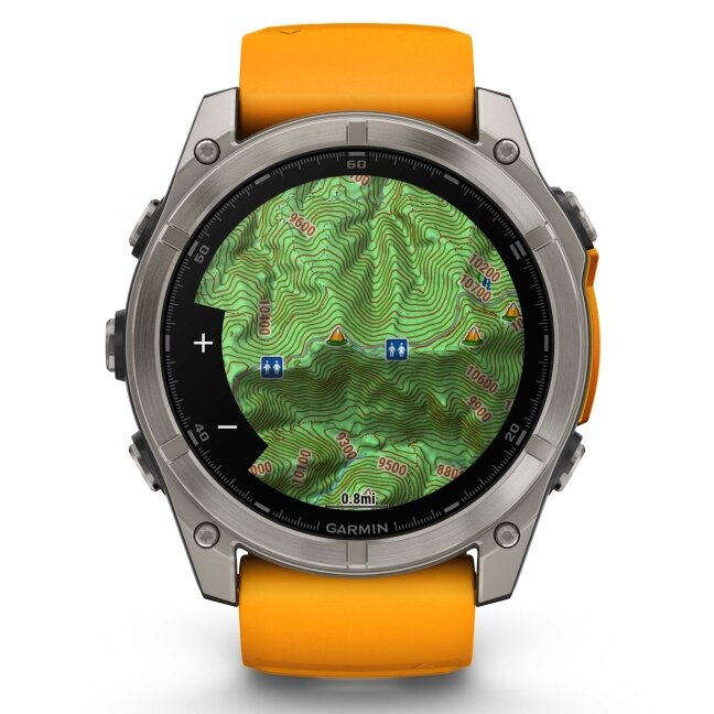 Watch Garmin fēnix® 8 – 51 mm, AMOLED Sapphire, Titanium with Spark orange/graphite silicone band 18 Watch Garmin fēnix® 8 – 51 mm, AMOLED Sapphire, Titanium with Spark orange/graphite silicone band 18