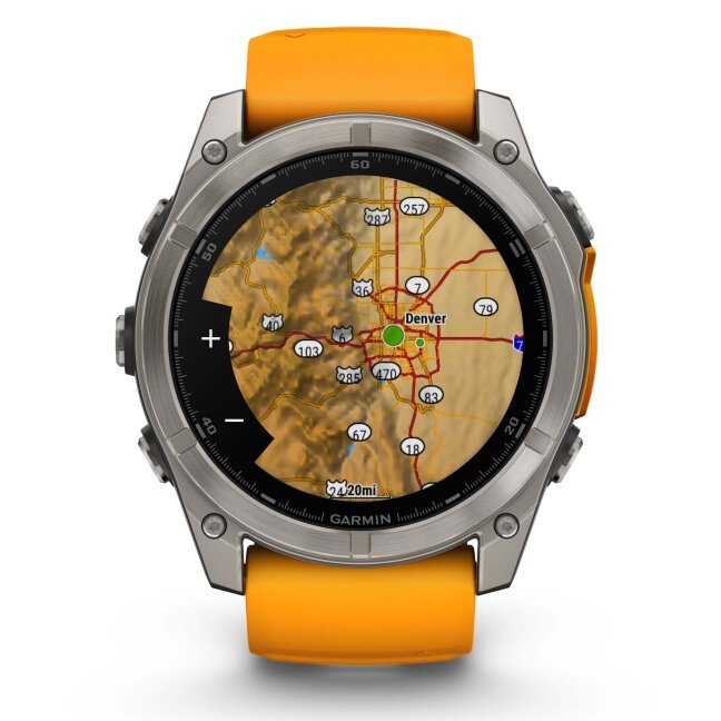 Watch Garmin fēnix® 8 – 51 mm, AMOLED Sapphire, Titanium with Spark orange/graphite silicone band 7 Watch Garmin fēnix® 8 – 51 mm, AMOLED Sapphire, Titanium with Spark orange/graphite silicone band 7