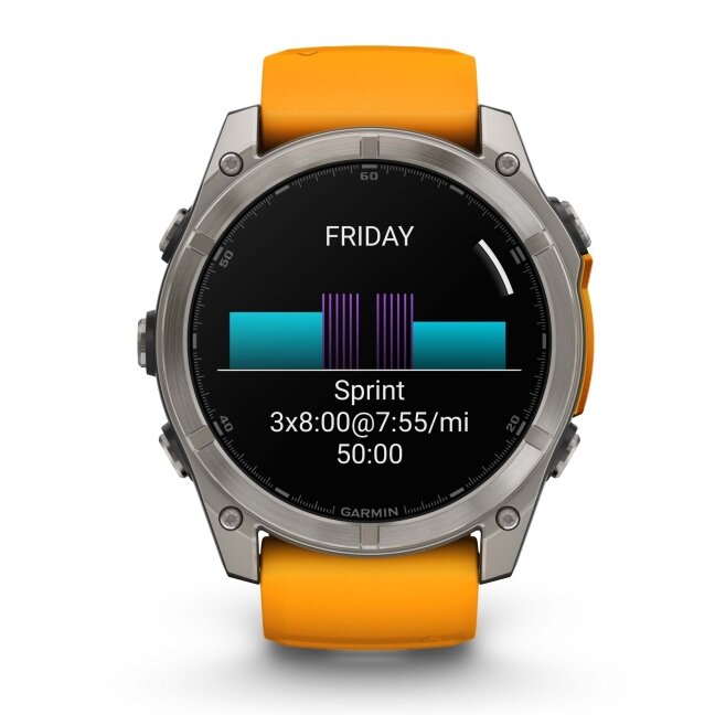 Watch Garmin fēnix® 8 – 51 mm, AMOLED Sapphire, Titanium with Spark orange/graphite silicone band 10 Watch Garmin fēnix® 8 – 51 mm, AMOLED Sapphire, Titanium with Spark orange/graphite silicone band 10
