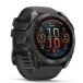 Watch Garmin fēnix® 8 – 51 mm, AMOLED Sapphire, Carbon grey DLC titanium with Black/pebble grey silicone band