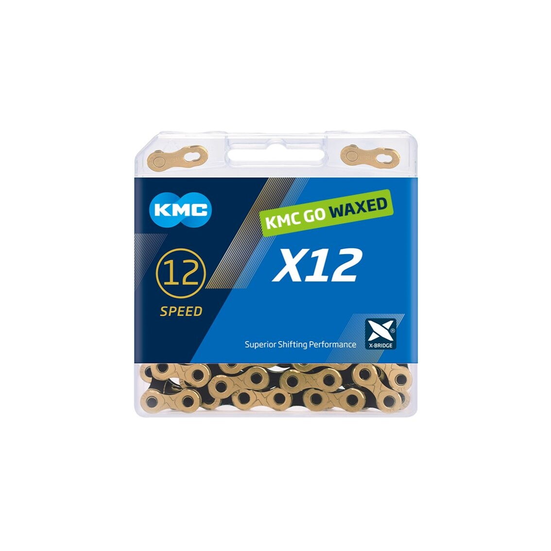 Grandinė KMC X12 Ti-N Gold/Black Waxed 12 pavarų