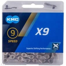 Chain KMC X9 silver/grey 114 links w MissingLink