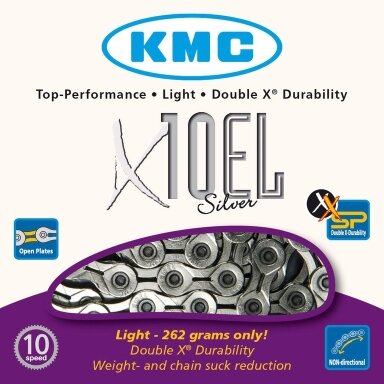 Grandinė KMC X10 EL Silver 10 žvaigždučių blokui Grandinė KMC X10 EL Silver 10 žvaigždučių blokui