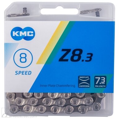 Grandinė KMC Z8 silver/grey 7.3mm 114 link w MissingLink Box Grandinė KMC Z8 silver/grey 7.3mm 114 link w MissingLink Box