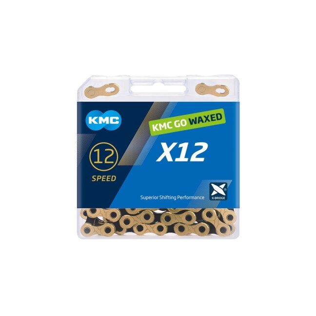 Grandinė KMC X12 Ti-N Gold/Black Waxed 12 pavarų