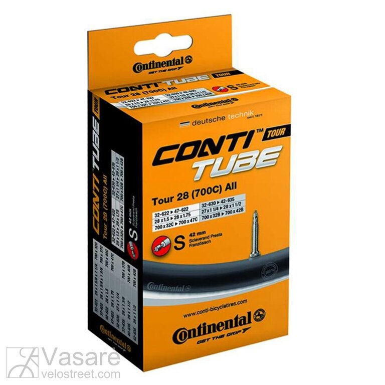 Tube Continental TOUR 28 WIDE DUNLOP 47/62-584/622 Tube Continental TOUR 28 WIDE DUNLOP 47/62-584/622
