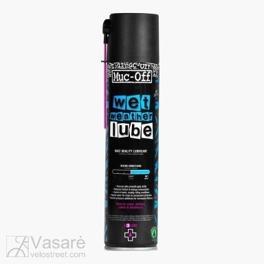 Muc-Off drėgnų sąlygų grandinės tepalas Wet Lube purškiamas 400ml Muc-Off drėgnų sąlygų grandinės tepalas Wet Lube purškiamas 400ml