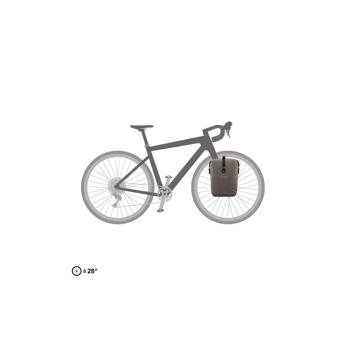 Ortlieb Gravel-Pack Single Dark Sand dviračio krepšys 4