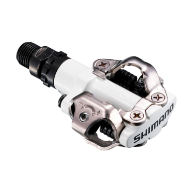 Pedalų k-tas MTB PD-M520 SHIMANO su plokštelėmis Balti