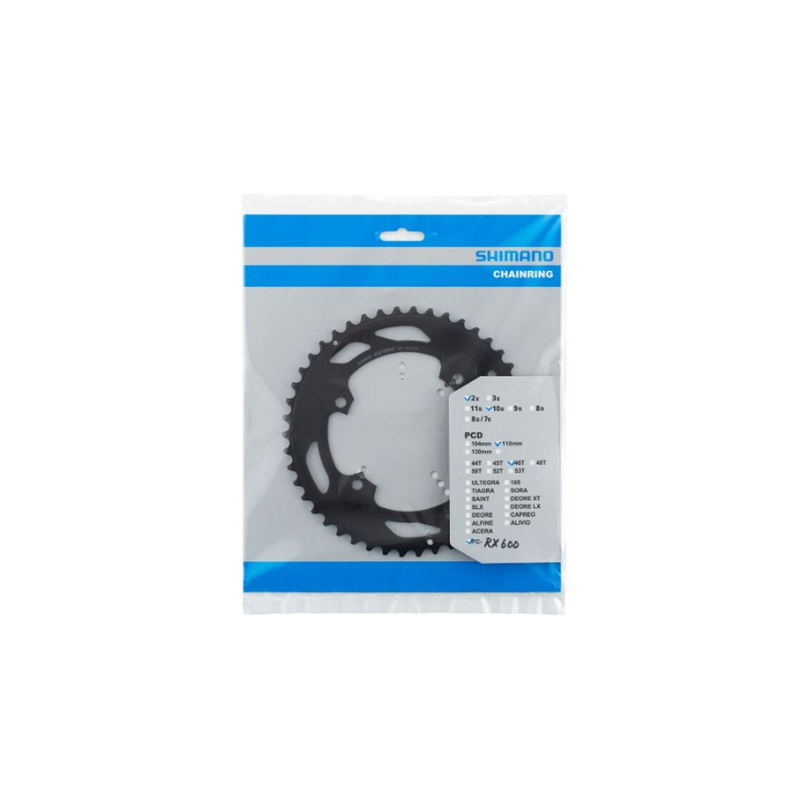 Kettenblatt vorne Shimano FC-RX600-10 GRX 2x10 46T 1 Kettenblatt vorne Shimano FC-RX600-10 GRX 2x10 46T 1