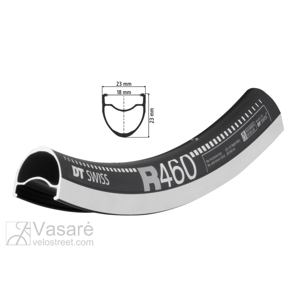 Rim DT Swiss R 460 28" black Rim DT Swiss R 460 28" black