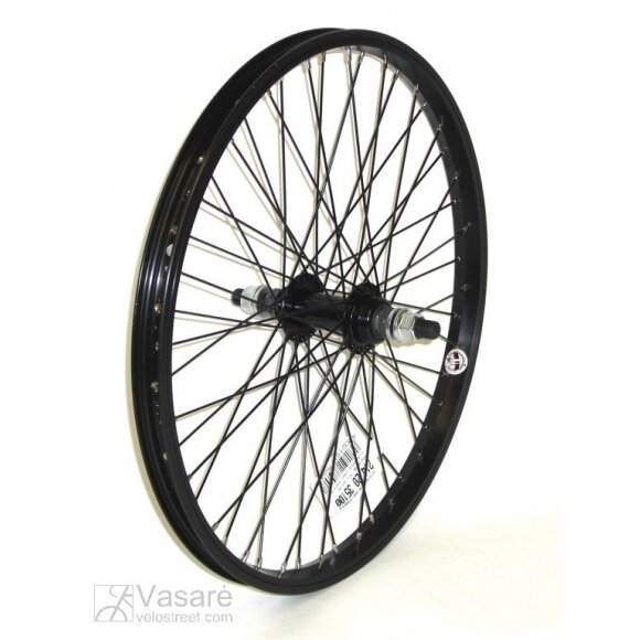 Ratas 20" Alu, galinis BMX 20" 48 sk., 14mm ašis Ratas 20" Alu, galinis BMX 20" 48 sk., 14mm ašis
