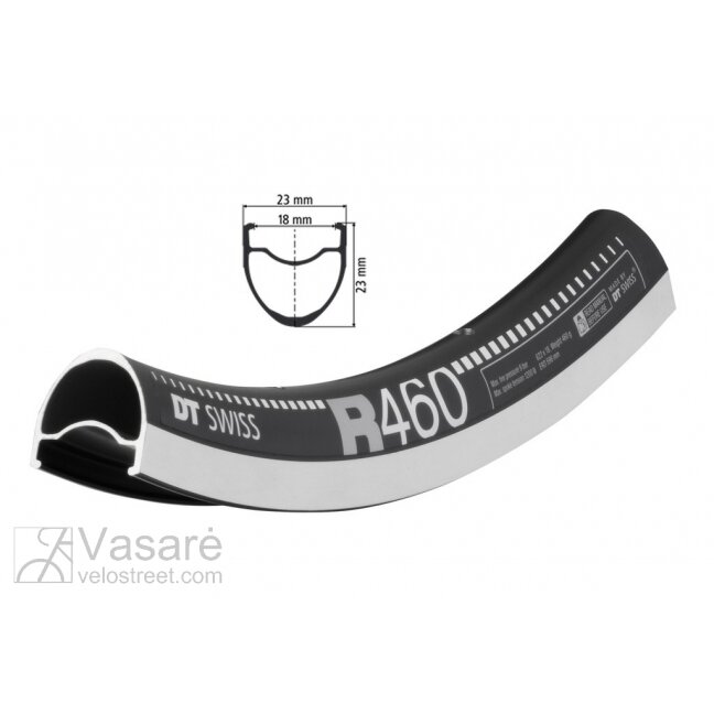 Rim DT Swiss R 460 28" black Rim DT Swiss R 460 28" black