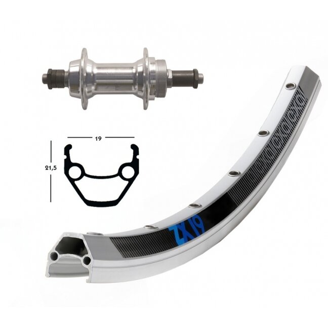 Galinis ratas 26 x 1.75 užsukamam blokui 6/7 su greitveržle QR 36h, Exal ZX 19 silver Niro spokes Galinis ratas 26 x 1.75 užsukamam blokui 6/7 su greitveržle QR 36h, Exal ZX 19 silver Niro spokes