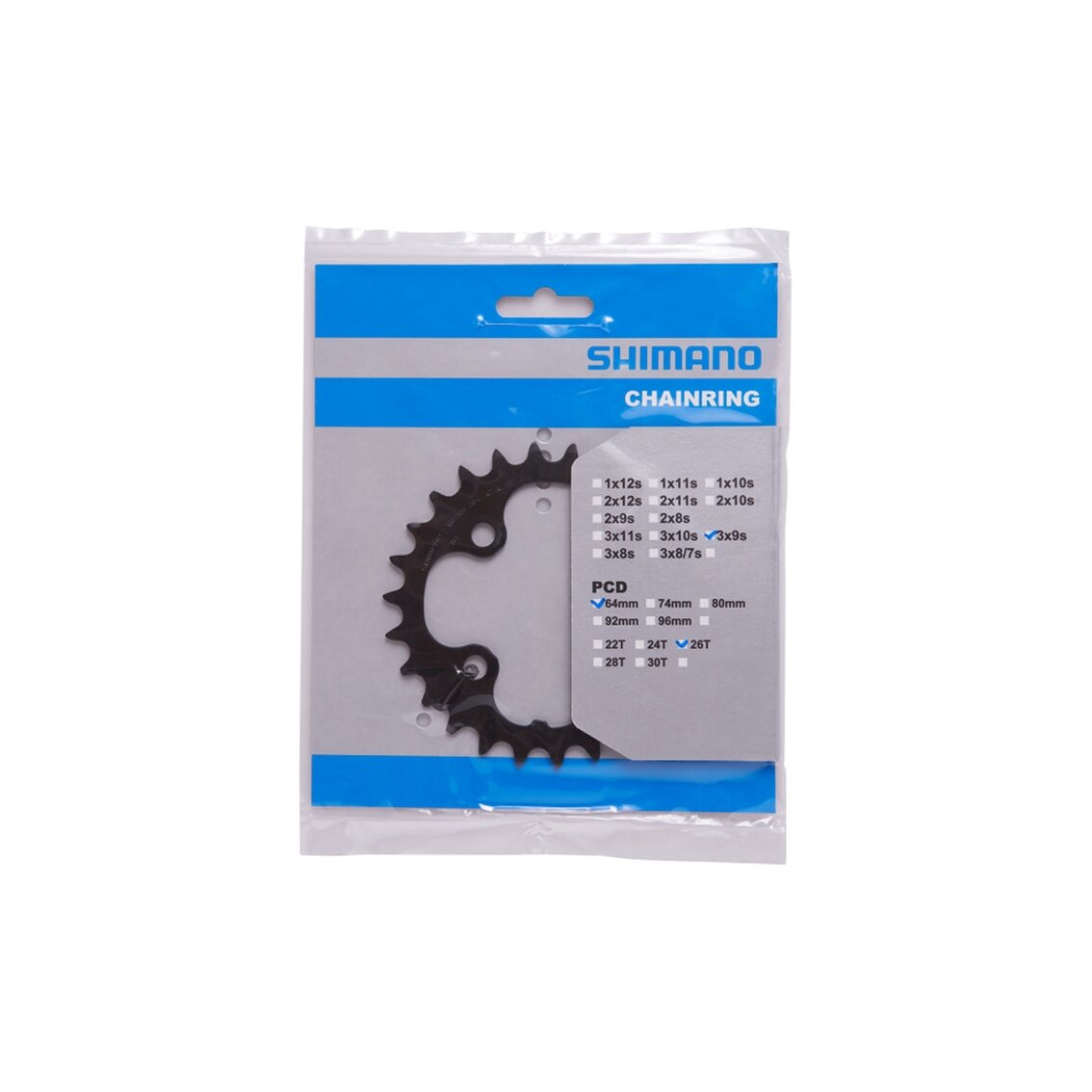 Shimano FC-M590 Deore 3x9 Speed 26T 64mm BCD Front Chainring 1 Shimano FC-M590 Deore 3x9 Speed 26T 64mm BCD Front Chainring 1