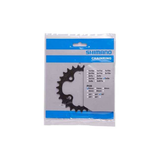Shimano FC-M590 Deore 3x9 Speed 26T 64mm BCD Front Chainring 1 Shimano FC-M590 Deore 3x9 Speed 26T 64mm BCD Front Chainring 1