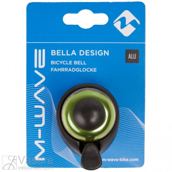 Mini bell M-WAVE, alloy green / black plastic base 1