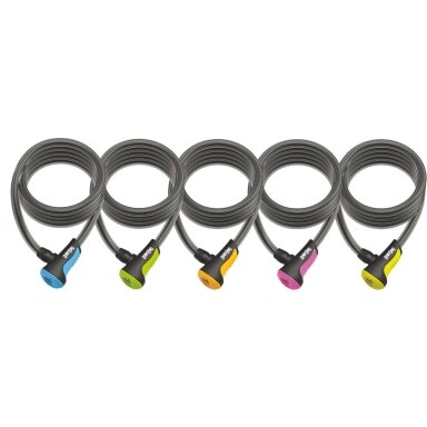 Spirālveida troses slēdzene Onguard Neon, 8157 180cm, Ø 10mm, dažādas krāsas Spirālveida troses slēdzene Onguard Neon, 8157 180cm, Ø 10mm, dažādas krāsas