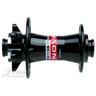 Stebulė priekinė Novatec 32H 15mm, su QR, juoda Stebulė priekinė Novatec 32H 15mm, su QR, juoda
