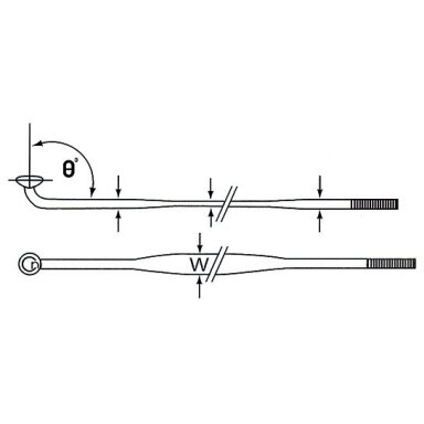 Stipinas nerūdijančio plieno juodas AERO storis 2mm/ ilgis 250mm-270mm Stipinas nerūdijančio plieno juodas AERO storis 2mm/ ilgis 250mm-270mm