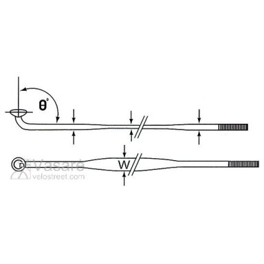 Stipinas nerūdijančio plieno juodas AERO storis 2mm/ ilgis 270mm-300mm Stipinas nerūdijančio plieno juodas AERO storis 2mm/ ilgis 270mm-300mm