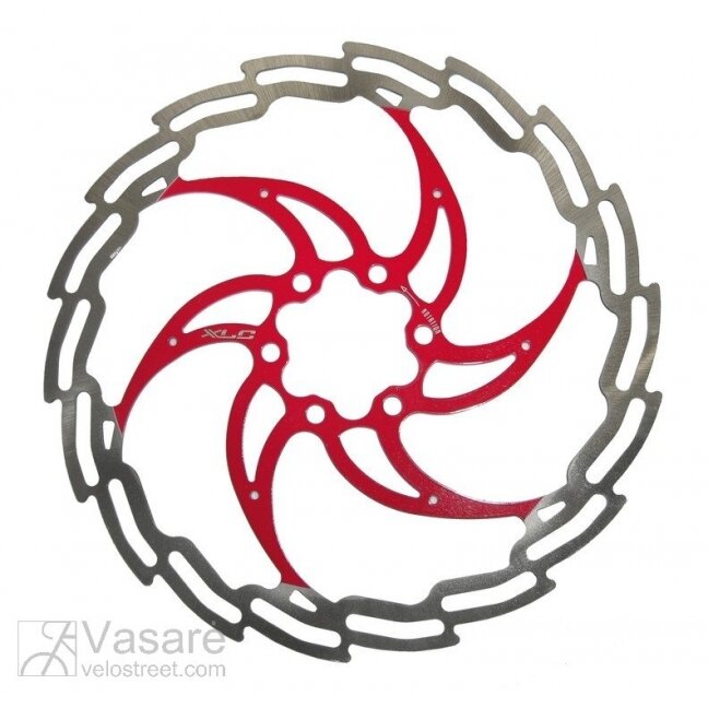 Stabdžių diskas XLC 180 mm silver/red Stabdžių diskas XLC 180 mm silver/red