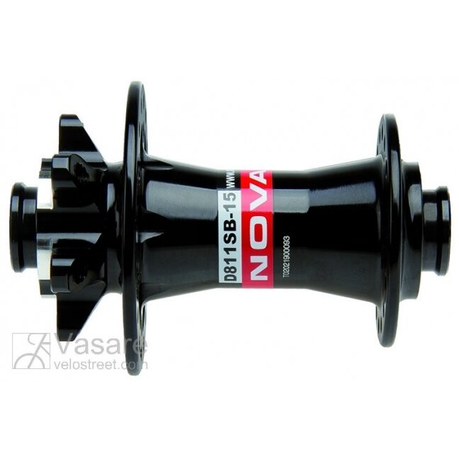Stebulė priekinė Novatec 32H 15mm, su QR, juoda Stebulė priekinė Novatec 32H 15mm, su QR, juoda