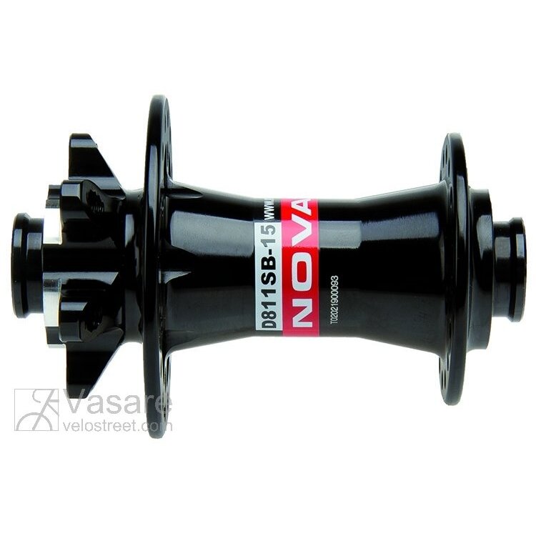 Stebulė priekinė Novatec 32H 15mm, su QR, juoda Stebulė priekinė Novatec 32H 15mm, su QR, juoda