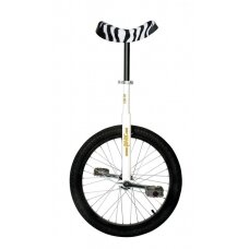 unicycle QU-AX Luxus, 20",white,alum.rim,bl.tyre,zebra saddle