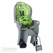 Vaikiška kėdutė ant galo Hamax Kiss pilka/žalia su šalmu