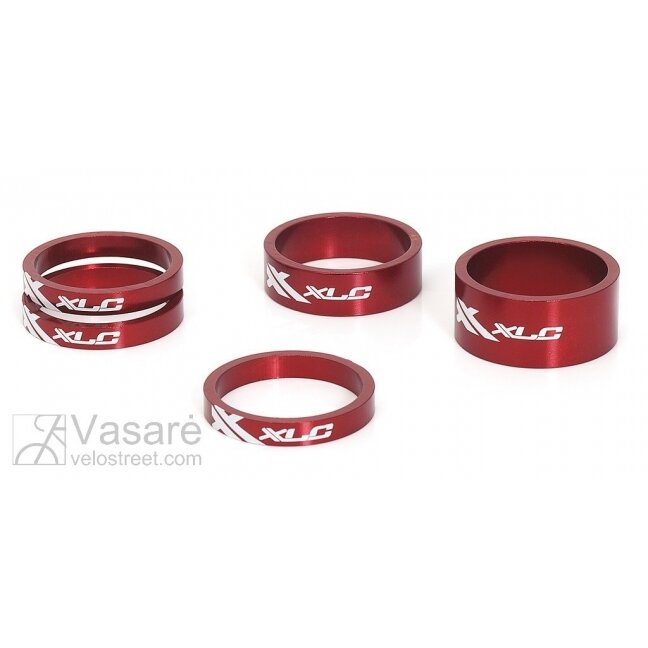 Vairo kolonėlės tarpiklių k-tas XLC A-Head AS-A02 3x5, 1x10, 1x15, 1 1/8" raudonos sp. Vairo kolonėlės tarpiklių k-tas XLC A-Head AS-A02 3x5, 1x10, 1x15, 1 1/8" raudonos sp.
